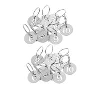 Gatuida 2 Sets Stainless Steel Numbered Keyrings Tags Durable Hollowed Round Metal Coding Labels for Keys Luggage Bags Restaurant Orders