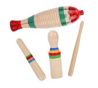 Gatuida 2 Sets Wood Guiro Percussion Instrument with Sticks for Beginners Childrens Musical Kit Including Croaking Frog and Single Guiro Stimulates Music Interest and Hand Eye Coordination