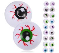 Gatuida 20 Pcs Bouncy Halloween Eyeballs Mixed Colors Fake Eye Balls Party Favors Decorations Safe PP Plastic Halloween Props for Trick Treat and Horror Crafts