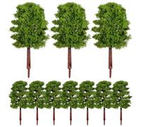 Gatuida 20 Pcs Dark Green Plastic Model Tree Set 1:100 Scale Mini Plant Diorama Train Scenery Art Craft Desk Decor Yard Hobby Size 9.00 cm Tall Good Option Ideal Part Safe Solid Nice Shape Great