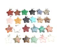 Gatuida 20 Pcs Pack Pentagram Shaped Agate Pendant for Jewelry Making | Mixed Colours, DIY Material, Fine Workmanship, for Keyring or Cosplay Style Costume Color