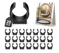 Gatuida 20 Pcs U Shaped Chair Tube Protectors Plastic Hammock Feet Cups Non Slide Leg Caps Stools Floor Glides Tubing Trampoline Covers Replacement Furniture Pads Black 1.50 To 1.65 Inches Pipes Fits