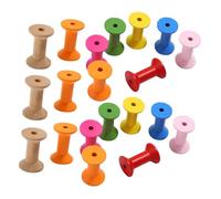 Gatuida 20 Pcs Vintage Unfinished Wooden Spools for DIY Craft Bobbin Sewing Tools Natural Wood Thread Reels for Home Decoration and Handmade Projects