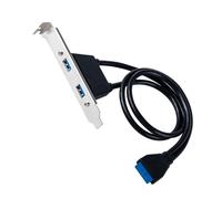 Gatuida 20-pin USB to USB 3.0 Adapter with Dual 3.0 Ports Black Pvc Rear Panel Expansion Bracket for Motherboard and Computer Chassis High-speed Hub for Enhanced Connectivity