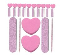 Gatuida 20 Sets Nail Shaping Files Manicure Tool Kit with Heart Shaped Sponge Buffers Lightweight Compact Nail File Blocks for Precise Filing and Polishing