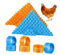 Gatuida 200pcs Poultry Foot Bands Orange Blue Chicken Leg Rings for Identification Clip Ankle Bands for Birds Ducks Pigeons Easy Breed Classification and Tracking