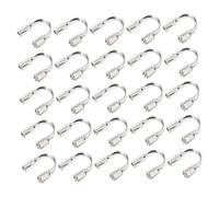 Gatuida 200pcs Silver Color Brass U Shape for Jewelry Making Curved Design Protects Wire From Abrasion Accessories for Necklace Bracelet Anklet DIY Craft Supplies