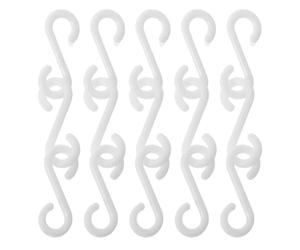 Gatuida 200pcs Small Plastic S Hooks for Hanging Lightweight Daily Essentials and Shopping Bags, White S-Shaped Hooks for Walls Inside Cabinet Doors, Sturdy and Secure Hanging Utility