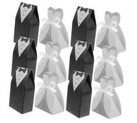 Gatuida 200pcs Wedding Candy Favor Boxes Elegant Paper Groom and Bride Tuxedo Dress Treat Holders Sturdy Foldable Design for Wedding Bridal Shower and Engagement Party Decorations
