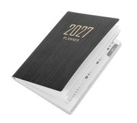 Gatuida 2027 Daily Planner Small A7 Pocket Calendar with Smooth Writing Experience and Versatile Planning Features, Black Paper and Pu Material Organizer for Travel and School Use