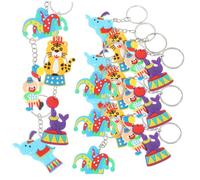 Gatuida 20pcs Circus Theme Keychains Cute Cartoon Key Ring with Clown Seal Elephant and Tiger Designs Small Decorative Keyrings for Bags and Keys Unique Carnival Ornaments