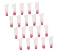 Gatuida 20pcs Clear Lip Gloss Tubes Refillable Soft Mini Cosmetic Containers with Angled Inner Stopper and Flat Cap for DIY Lip Balm Transparent Empty Tubes for Lipstick and Gloss Mixing