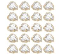 Gatuida 20pcs DIY Glass Claw Rhinestones with Sewing Holes, Heart Shape Flatback Jewelry Accessories for Dress, Shoes, Nail Art Decoration, White Color