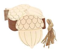 Gatuida 20pcs DIY Wooden Christmas Pine Cone Hanging Ornaments Unfinished Acorn Shaped Cutouts for Coloring and Painting Safe Smooth Surface Decorations for Xmas Party and Home Crafting