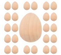 Gatuida 20pcs DIY Wooden Easter Eggs Set, Unfinished Medium Size 3.5x3.5x4.5cm, Craft Wood Ornaments for Painting and Decorating, Easter Drawing Props for ’s Art Projects