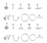 Gatuida 20Pcs Ear Studs Set for Women Simple Screw Back Piercing Earrings Elegant Fashion Accessories for Daily Wear Weddings Special Occasions