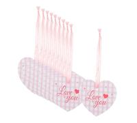 Gatuida 20pcs Heart-shaped Valentine Present Tags with Pink Ribbons and Bakers Twine Mini Creative Greeting Cards for Wedding Birthday and Romantic Decoration
