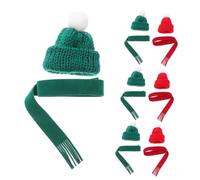 Gatuida 20pcs Mini Knit Christmas Hat and Scarf Set Soft Lightweight Knitted Santa Caps and Tiny Scarves for DIY Craft Decoration Doll Accessories Wine Bottle and Wreath Embellishments
