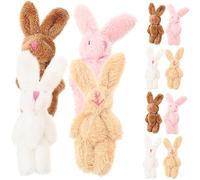 Gatuida 20pcs Mini Plush Rabbit Dolls Soft Jointed Tiny Bunny Stuffed Animals for Nursery Decor DIY Craft Accessories in Pastel Pink Brown White Colors