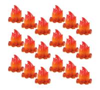 Gatuida 20Pcs Miniature Resin Campfire Decoration with Artificial Flame, Pretend Fire Pit Ornament for Dollhouse Fairy Garden Landscaping, Small Fake Bonfire Sculpture for Home Décor