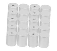 Gatuida 20pcs Modern Aluminum Alloy Cylinder Cabinet Knobs Single Hole Metal Drawer Pulls for Wardrobe Closet Cupboard Silver Dresser Handles with Polished Finish Compact Design for Small