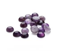 Gatuida 20pcs Purple Crystal Glass Cabochons 0.4cm round Flat Base Gemstone Stickers for DIY Jewelry Making and Craft Decorations