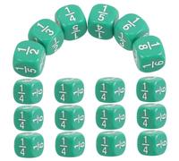 Gatuida 20pcs Rounded Multi Sided Fraction Dice Set for Kids Acrylic Material Safe for Children Classroom Playing Game Teaching Aid Enhance Math Skills