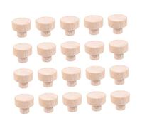 Gatuida 20Pcs Rubberwood Round Cabinet Pull Handles Classic Solid Color Drawer Knobs for Kitchen Cupboards Wardrobes Dressers Easy Installation for Home Furniture
