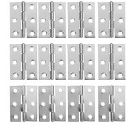 Gatuida 20pcs Stainless Steel Folding Door Hinges 44x32x1mm 2-inch 6-Hole Cabinet Cupboard Hardware for Home Furniture Without Screws