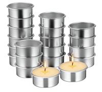 Gatuida 20pcs Tea Light Candle Holders, Metal Tea Light Holders, Round Tealight Holders, Votive Candle Holder for Christmas Home Decoration, Restaurant, Wedding, Anniversary, Birthday Party, 4.5x1.8cm