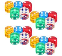 Gatuida 20pcs Translucent Colorful Rounded Corner Game Dice - 25mm Acrylic 6 Sided Dotted Dice Set For Board Games Classroom Teaching Math Learning Halloween Party Accessories