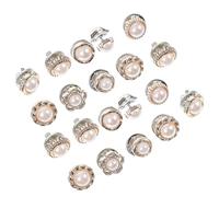 Gatuida 20pcs Women’s Pearl Collar Cufflinks and Sleeve Buttons Set, Invisible Shirt Fixing Clips for Clothes, Elegant No-sew Female Cuff Links for Office and Formal Wear