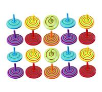 Gatuida 20Pcs Wooden Gyro for Bright Colored Small Spinning Tops Portable Handheld Wood Gyroscope Educational Childrens for Hands Play and Fun Gift Random Color