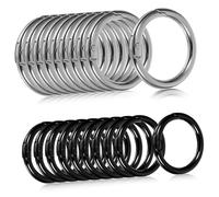 Gatuida 20pcs Zinc Alloy Spring O Snap Clips Keyring Binder Rings Carabiner for Jewelry Making Crafting Buckles in Silver Gunmetal Versatile Attachment for Keys Accessories DIY Projects