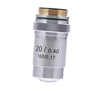 Gatuida 20x Steel Biological Microscope Objective Lens for Labs High Contrast Imaging 195 Design for Scientific Research and Education