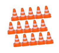 Gatuida 21pcs Educational Traffic Sign with Orange Road Cones Lightweight DIY Simulation for Role Play and Safety Awareness Building