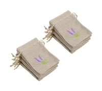 Gatuida 22pcs Small Linen Drawstring Sachet Pouches with Lavender Embroidery for Jewelry Spice and Dried Flower Storage Versatile Burlap Bags for Organizing and Gifting