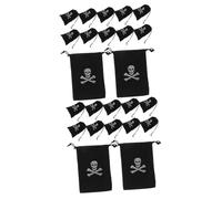 Gatuida 24 Pcs Pirate Skull Pirate Treasure Pouch Halloween Coin Pouch Cowboy Cosplay Money Bag Small Pirate Favor Bags Treasure Coin Bag Party Supplies Skull Favor Bag Polyester