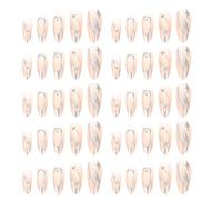 Gatuida 24pcs Artificial Fake Nails: Silvery Flame Painted Press on Nails - Convenient Glitter Rivets Design False Fingernail for Women Manicure Decoration