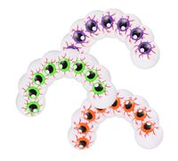 Gatuida 24Pcs Colorful Bouncy Eyeballs for Halloween Decorations Scary Pong Eyeballs Fun Fake Eye Ball for Parties and Cosplay Halloween Props for Trick Treat Events