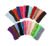 Gatuida 24pcs Crochet Elastic Headbands Soft Stretchy Wide Hair Bands Comfortable Polyester Fabric for Boy Girl Random Colors Suitable for Bows Flowers Random Color