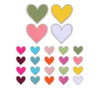 Gatuida 24pcs Heart-Shaped Embroidered Towel Patches Iron Applique Decals for Clothing Bags Jeans Cute Embroidery Cloth Patch for DIY Sewing Repair Decoration for Valentine's Day