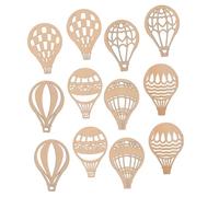 Gatuida 24Pcs Hot Air Balloon Wood Slices DIY Craft Chips Smooth Surface for Wall Hanging Pendants Birthday Decorations Handicrafts and Gift Making
