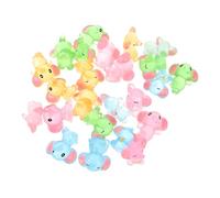 Gatuida 24pcs Miniature Glow Dark Elephant Figurines Resin Cartoon Animals for Fairy Garden Micro Landscape Adorable Resin Elephants Cake Toppers with Mixed Poses and Colors Decorative