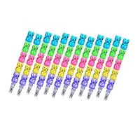 Gatuida 24pcs Stackable Cartoon Bear Pencils for Detachable Handwriting Stationery Creative Stacking Design for Drawing Writing and Birthday Party Supplies