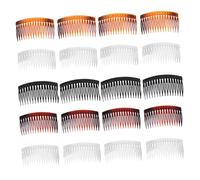 Gatuida 25PCS Lightweight Plastic Hair Side Combs with Teeth Mixed Colors Black Transparent Coffee Transparent White Yellow Tortoise Red Tortoise Wide Tooth Hair Accessories for Care and