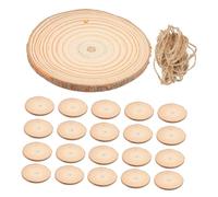 Gatuida 25PCS Natural Wood Slices Unfinished Blanks with Pre Drilled for Rustic Wedding Decor DIY Crafts Wooden Table Numbers and Holiday Projects