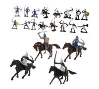 Gatuida 28pcs Miniature Soldier Figurines Medieval Horse Models Detailed People Models for Sand Table Scenes and Role-playing Games Realistic Knight Figures for Collectors