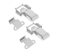 Gatuida 2Pairs Stainless Steel Right Angle Hasps Spring Toggle Latch Large Industrial Clasp Buckle for Toolbox Hood Locking Heavy Duty Metal Fastening for Wooden Boxes and Equipment