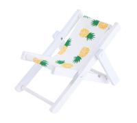 Gatuida 2pc Creative Pineapple Phone Stand Beach Chair Ornament | Wooden Table Ornament, Holds Mobile Phones and Small Stationery, Adorable Creative Style, White Finish